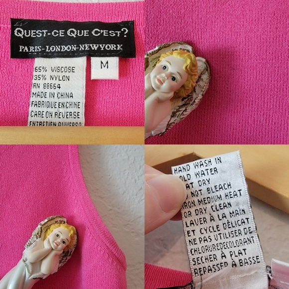 Vintage Hot Pink Y2K 90s Grommet Belt Bimbo Scence Clubbing Mcbling Tank Top M - Picture 9 of 16